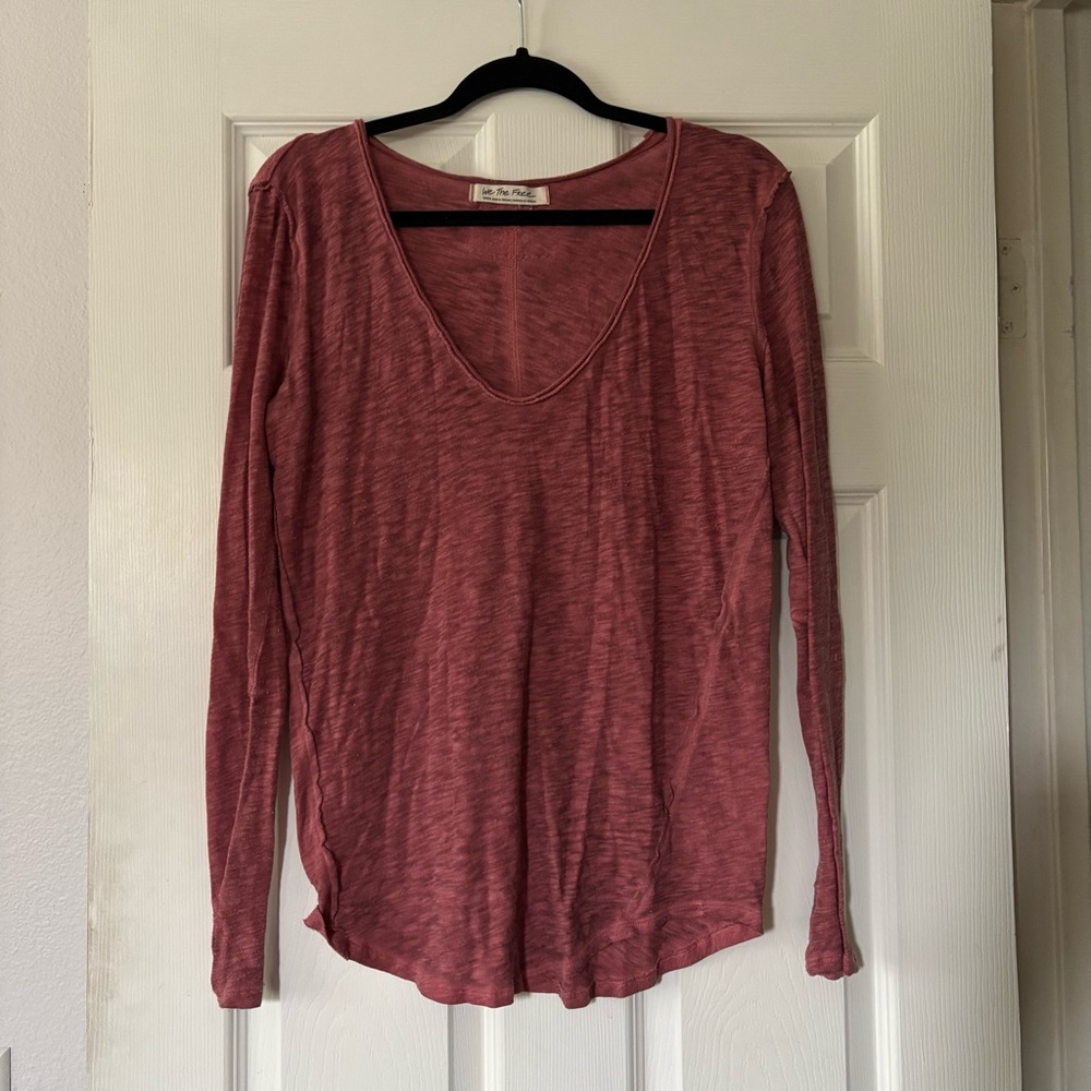 We The Free Deep Rose Long Sleeve Top